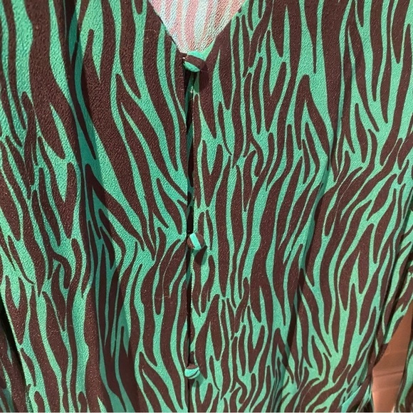 Karen Britchick x The Drop Green & Black Zebra Midi Long sleeve Dress Si… - Picture 6 of 11